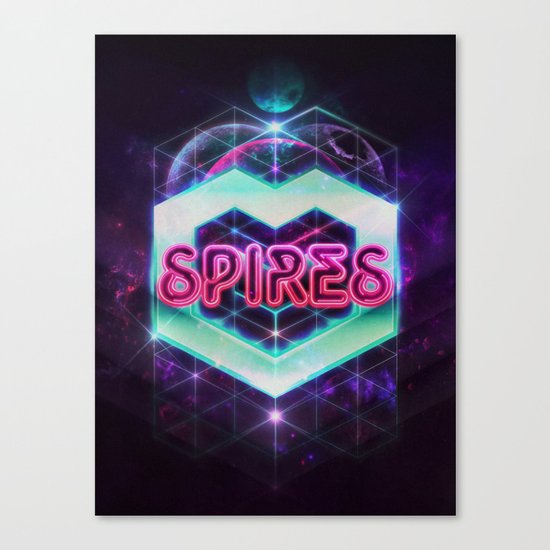 Spires 80's Neon Canvas Print
