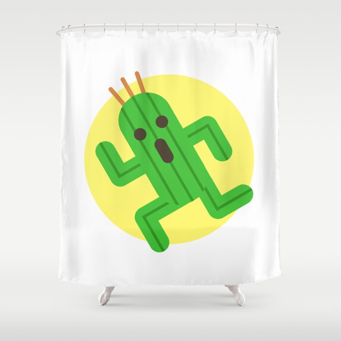 Final Fantasy Cactuar Shower Curtain By Versiris Society6 Final Fantasy Cactuar Shower Curtain
