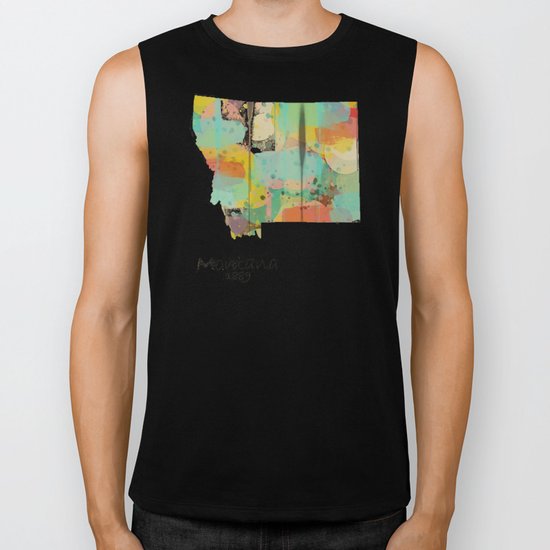 Montana state map Biker Tank
