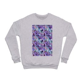 Ombre purple daisy floral tie dye batik pattern. Colorful boho flower summer girly linen paint wash Crewneck Sweatshirt