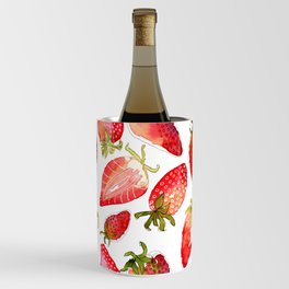 Fresh Strawberries Watercolor Wine Chiller