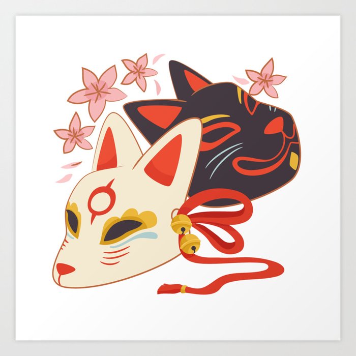 Kitsune mask Art Print