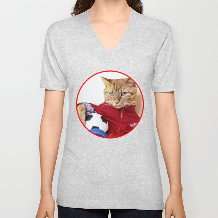 The Cat is #Adidas V Neck T Shirt