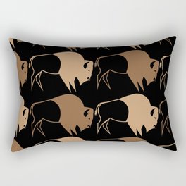 Native American Buffalo Running Rectangular Pillow