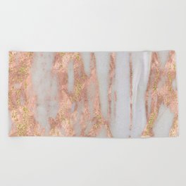 Aprillia - rose gold marble with gold flecks Beach Towel