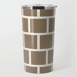 Caramel Brown and White Bricks Retro Pattern  Travel Mug