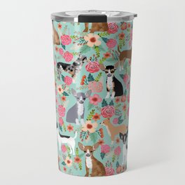 Chihuahua floral dog breed cute pet gifts for chiwawa lovers chihuahuas owners Travel Mug
