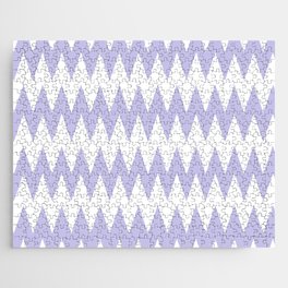 White and Purple Zig Zag Horizontal Stripe Pattern Pairs DE 2022 Popular Color Violet Gems DE5940 Jigsaw Puzzle