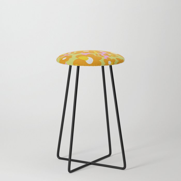 Groovy flowers flow Counter Stool