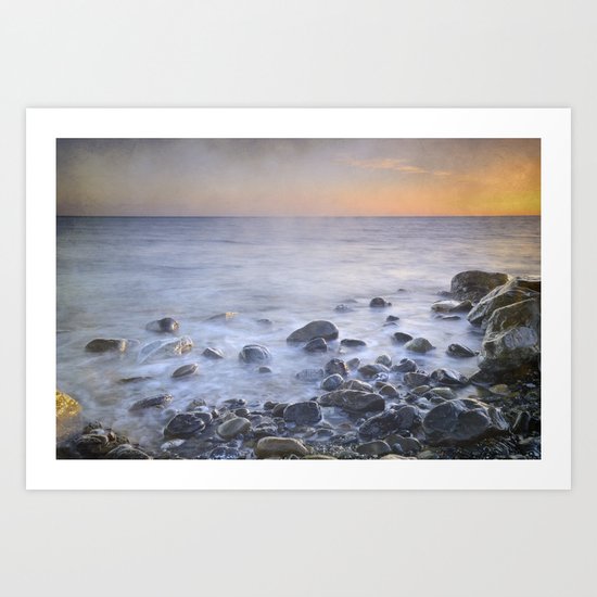 Brights rocks at sunset Art Print