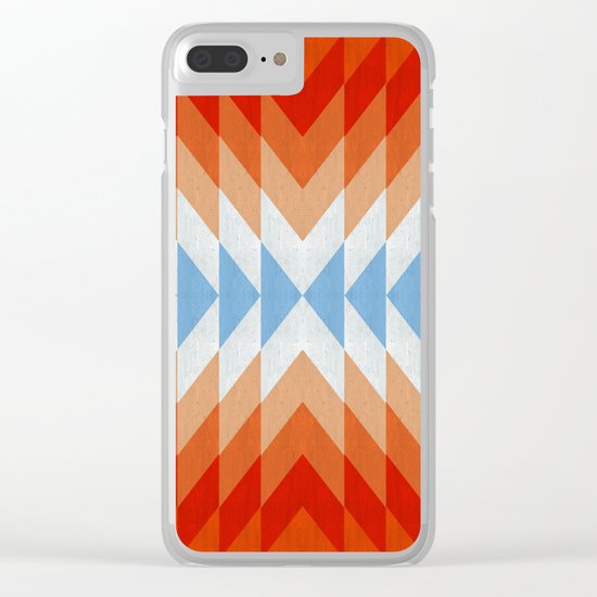 Minimalist orange and red Clear iPhone Case