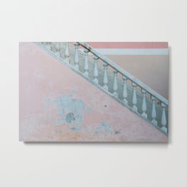 Pink wall of Capri, Italy | Abstract photography of a wall on the island | Travel photography fine art print Metal Print | Island, Art Print, Digital, Water, Stairs, Photo, Capri, Italy, Art, Colors 