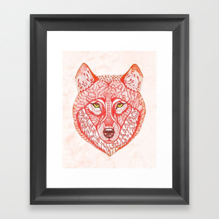 Red wolf Framed Art Print
