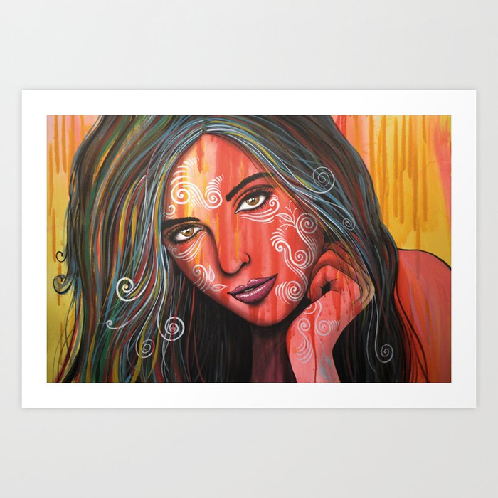 Abstract Art Portrait Face Woman Girl Painting Memories Art