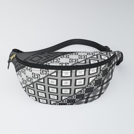 Black / white patchwork Fanny Pack