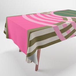 Green and Pink Balanced Rainbow Arcs Tablecloth