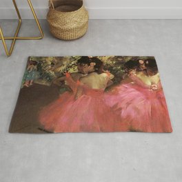 Dancers In Pink 1885 By Edgar Degas | Reproduction | Famous French Painter Area & Throw Rug