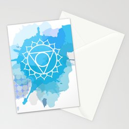 Vishuddha chakra Meditation aura and third of the seven chakras symbol  Stationery Card