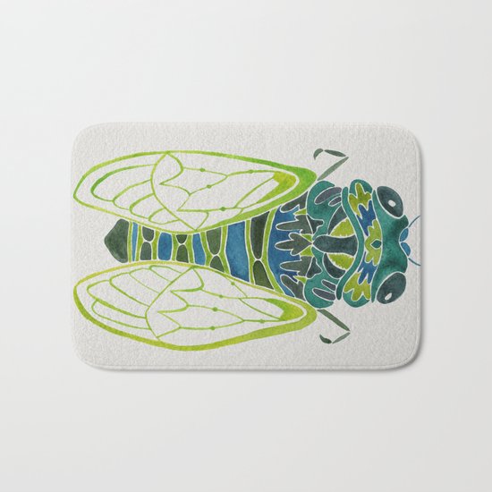 Blue Cicada Bath Mat