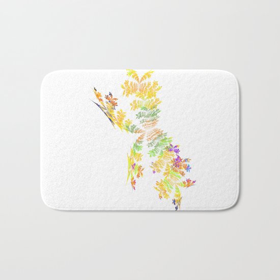 yellow butterfly Bath Mat
