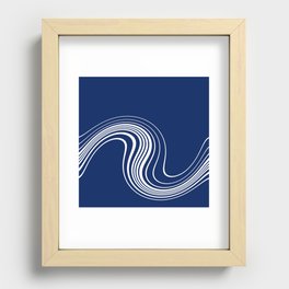 Simple Swirl - Blue and White Recessed Framed Print