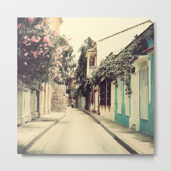 Just like a dream street, Cartagena (Retro and Vintage Urban, architecture photography) Metal Print