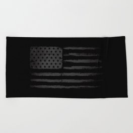 Grey American flag Beach Towel