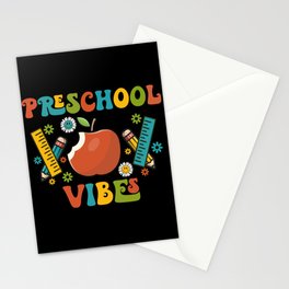 Preschool vibes school designs pencils Stationery Card