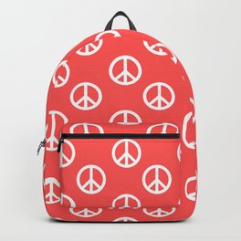 Peace (White & Salmon Pattern) Backpack