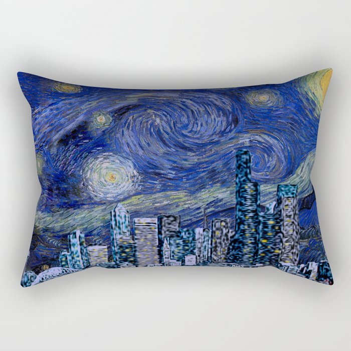 Seattle Starry Night Rectangular Pillow