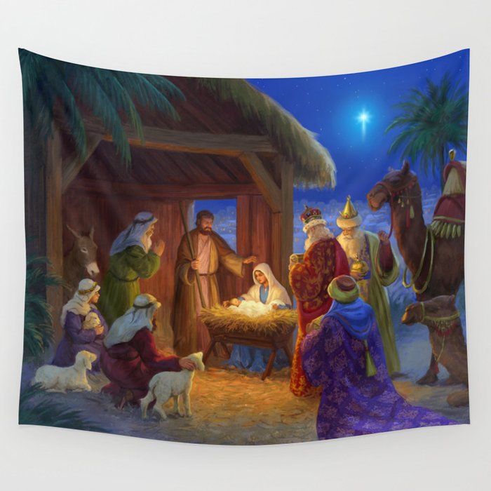 Nativity Scene Wall Tapestry by Daniel Rodgers Society6