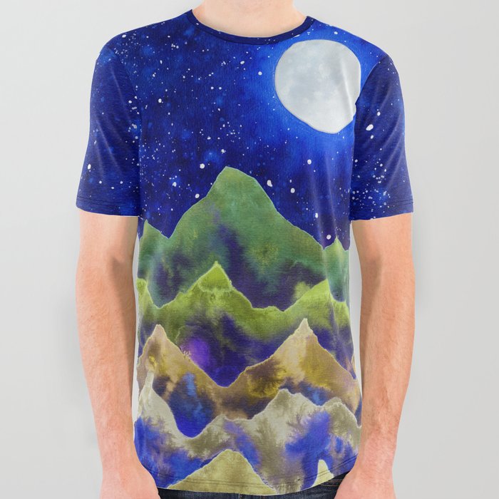  Navy blue landscape All Over Graphic Tee