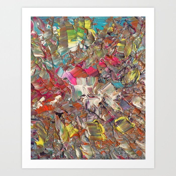 Abstract Acrylic Palette Knife Painting Art Print By Pamelaeden