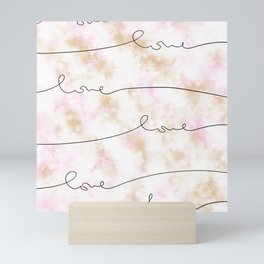 Pink Marble Love Mini Art Print