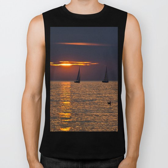 Summer sunset on the Baltic Sea Biker Tank