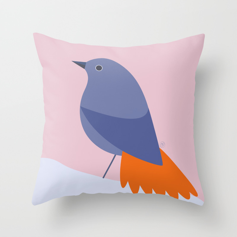 purple bird with pink background Throw Pillow by carolinasdelight | Society6