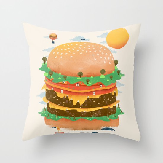 Burgerland Throw Pillow