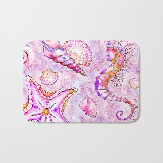 Pink seahorse Bath Mat