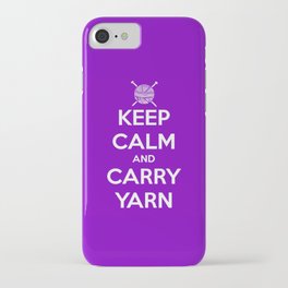 Keep Calm and Carry Yarn - Purple solid iPhone Case