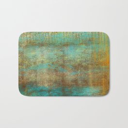 Turquoise and Copper Abstract Badematte