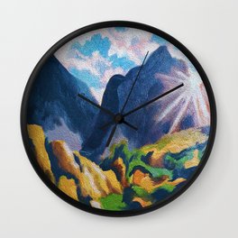Mountain sunrise Wall Clock
