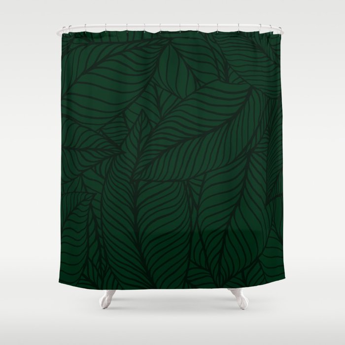 Deep Green Jungle Shower Curtain