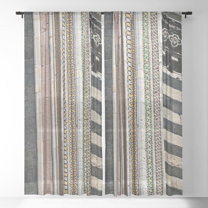 Orvieto Cathedral Facade Detail Ornamental Mosaic Sheer Curtain