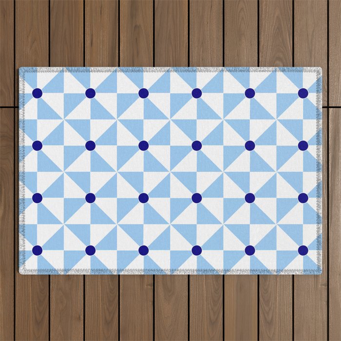 Optical pattern 122 blue Outdoor Rug