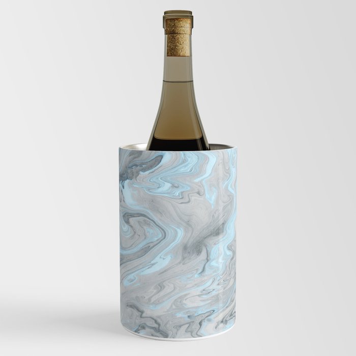 Ice Blue and Gray Marble Wine Chiller