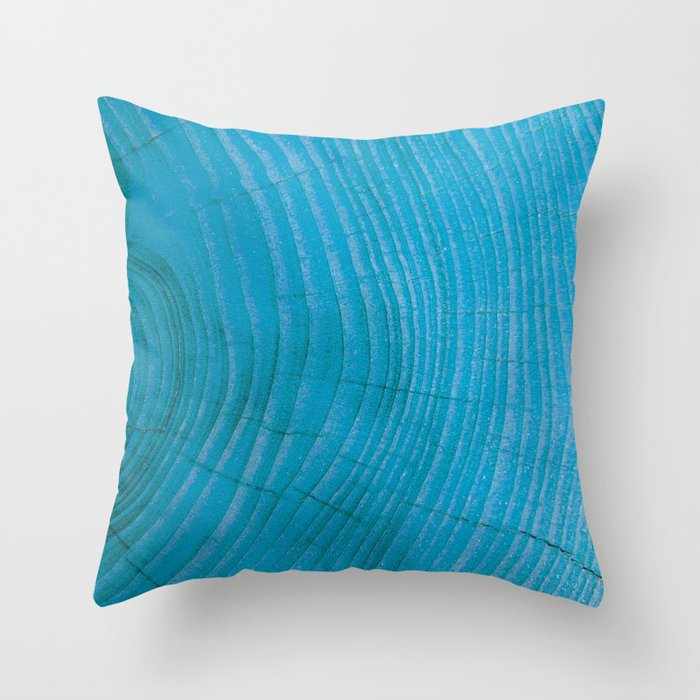 Blue wood Throw Pillow