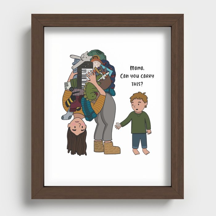 Mama, Can You Carry This? Recessed Framed Print