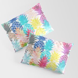 Hawaiian Pineapple Pattern Tropical Watercolor Pillow Sham
