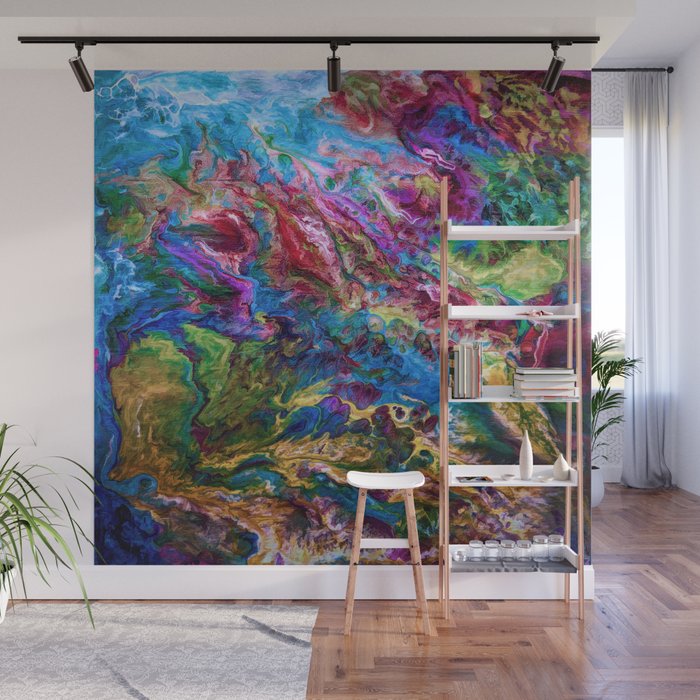Calypso Abstract Painting By Olena Art Wall Mural By Olenaart