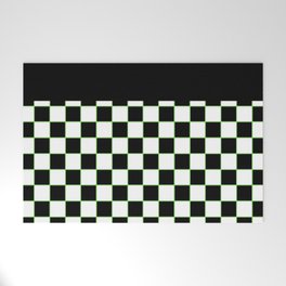 Checkered With Neon Green II Welcome Mat